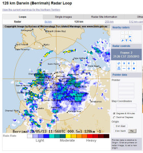 Darwin radar May 23, 10.36pm