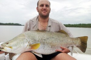 Ian Rees with his 107cm Daly River barra